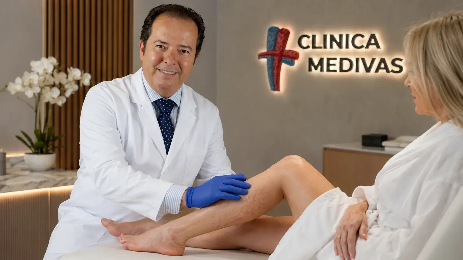 Dr. Agustín Arroyo Bielsa atendiendo una consulta de Arañas vasculares en Clínica Medivás Madrid
