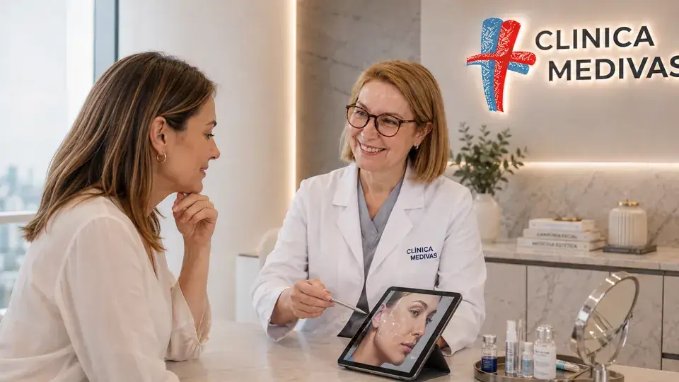 Cirugía Estética Facial Clínica Medivás en Madrid | Clínica Medivás Equipo de Cirugía Estética de Clínica Medivás atendiendo una consulta de Cirugía Estética Facial Clínica Medivás en Clínica Medivás Madrid