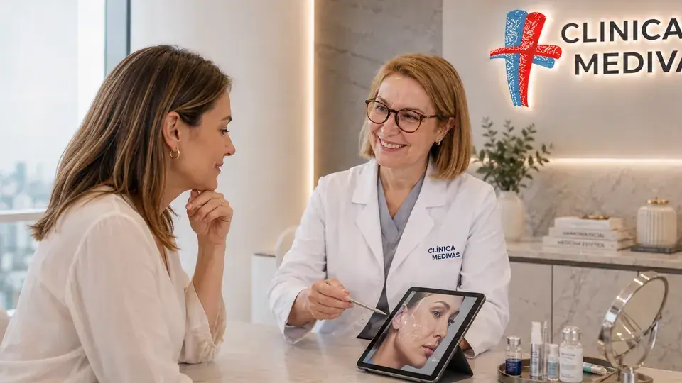 Equipo de Cirugía Estética de Clínica Medivás atendiendo una consulta de Cirugía Íntima Femenina en Clínica Medivás Madrid