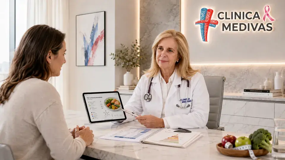 Dra. Sharona Azriel atendiendo una consulta de Endocrinología y nutrición en Clínica Medivás Madrid