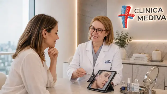 Lifting de Cuello en Madrid | Clínica Medivás Equipo de Cirugía Estética de Clínica Medivás atendiendo una consulta de Lifting de Cuello en Clínica Medivás Madrid