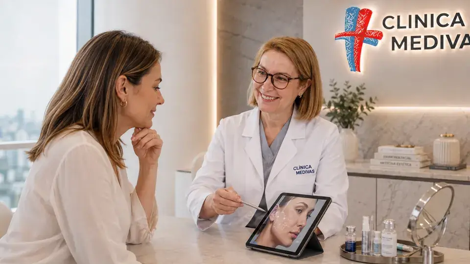 Lipoescultura Corporal en Madrid | Clínica Medivás Equipo de Cirugía Estética de Clínica Medivás atendiendo una consulta de Lipoescultura Corporal en Clínica Medivás Madrid