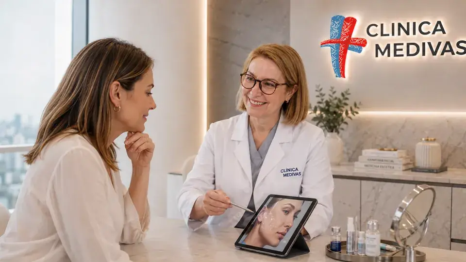 Equipo de Cirugía Estética de Clínica Medivás atendiendo una consulta de Lipoescultura HD en Clínica Medivás Madrid