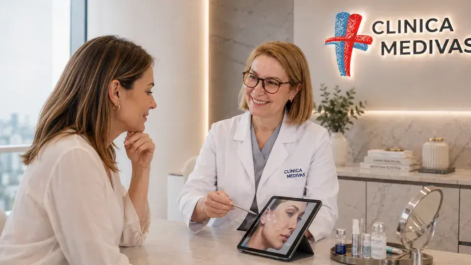 Lipomas en Madrid | Clínica Medivás Equipo de Cirugía Estética de Clínica Medivás atendiendo una consulta de Lipomas en Clínica Medivás Madrid