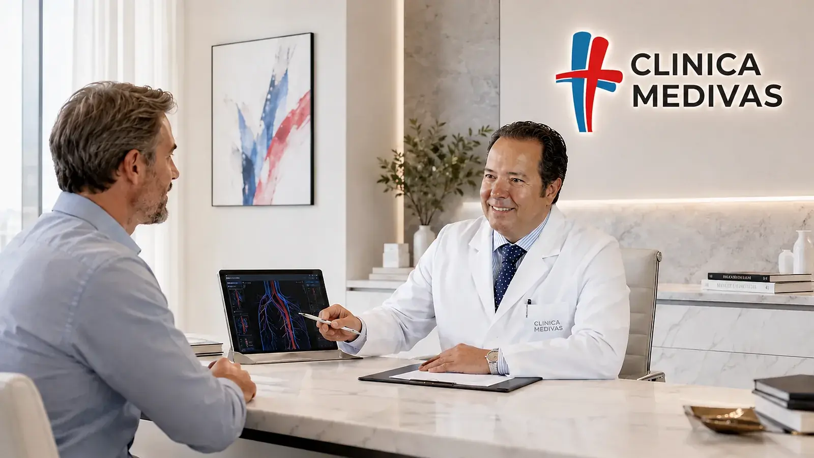 Dr. Joaquín María de Ojeda Ruíz de Luna atendiendo una consulta de Enfermedad de Parkinson en Clínica Medivás Madrid