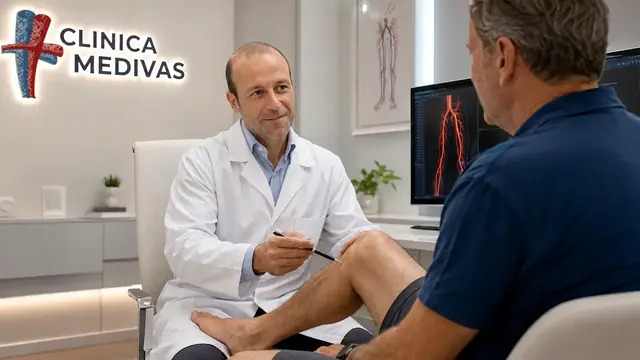 Varices Reticulares en Madrid | Clínica Medivás Dr. Agustín Arroyo Bielsa atendiendo una consulta de Varices Reticulares en Clínica Medivás Madrid