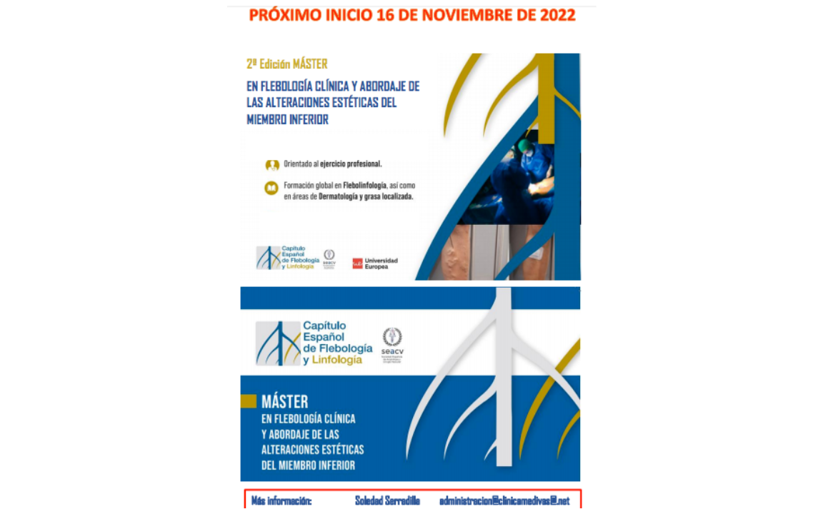 2ª EDICIÓN DEL MÁSTER DE FLEBOLOGÍA EN LA UNIVERSIDAD EUROPEA
